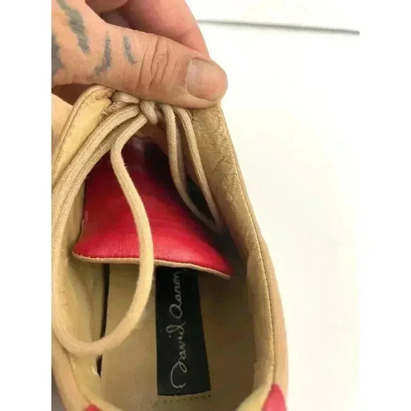 David Aaron Women's Tan Red Fashion Sneakers Lace up Sz 7.5 B - Picture 5 of 11